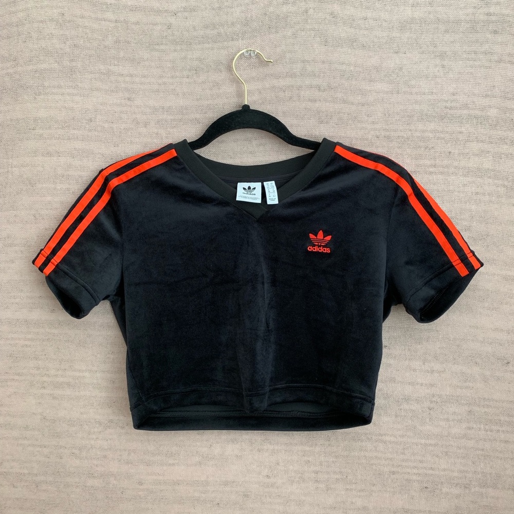 Adidas Velvet Plush Crop Top